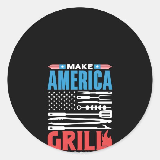 Make America Grill Opnieuw VS Independence 4th of  Ronde Sticker (Voorkant)