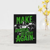 Make America Healthy Again Gewichtheffen Gym Fitne Kaart (Gele Bloem)