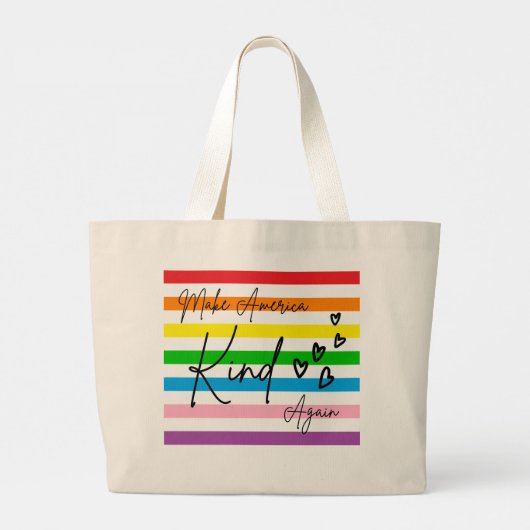 Make America Kind Again  Grote Tote Bag (Achterkant)