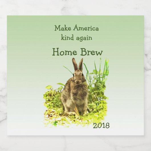 Make America Kind Again Konijnenbier Label Bier Etiket (Enkel label)