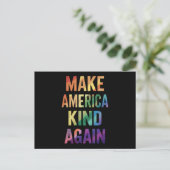 Make America Kind Again Regenboog LGBTQ Gay Briefkaart (Staand voorkant)