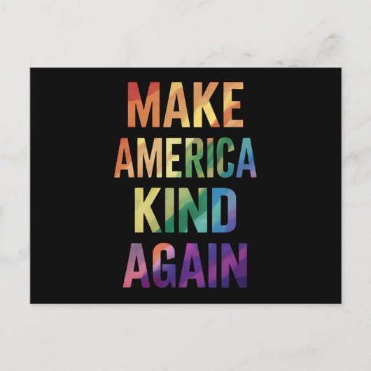 Make America Kind Again Regenboog LGBTQ Gay Briefkaart (Voorkant)