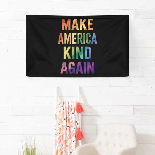 Make America Kind Again Regenboog LGBTQ Gay Spandoek (Insitu)
