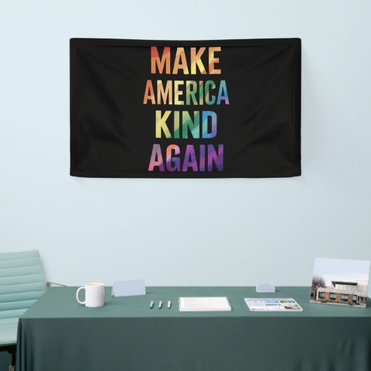 Make America Kind Again Regenboog LGBTQ Gay Spandoek (Beurs)