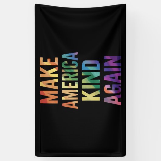 Make America Kind Again Regenboog LGBTQ Gay Spandoek (Verticaal)