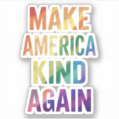 Make America Kind Again Regenboog LGBTQ Gay Sticker (Voorkant)