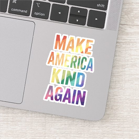 Make America Kind Again Regenboog LGBTQ Gay Sticker (Detail)