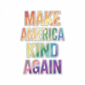 Make America Kind Again Regenboog LGBTQ Gay Sticker (Voorkant)