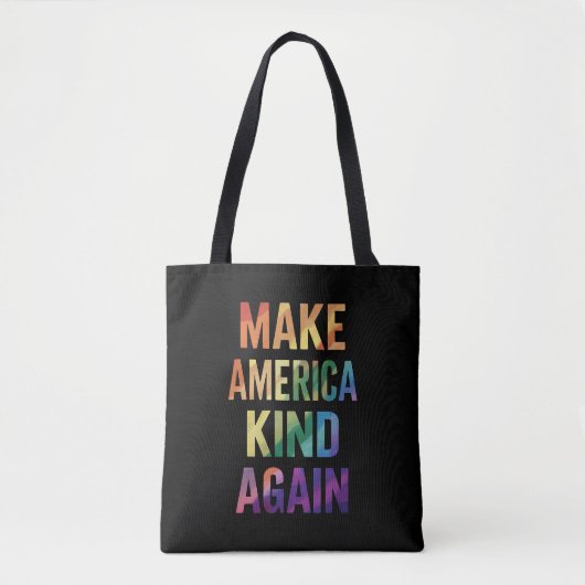 Make America Kind Again Regenboog LGBTQ Gay Tote Bag (Voorkant)