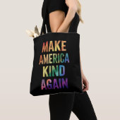 Make America Kind Again Regenboog LGBTQ Gay Tote Bag (Dichtbij)