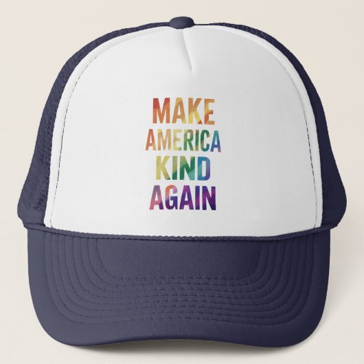 Make America Kind Again Regenboog LGBTQ Gay Trucker Pet (Voorkant)
