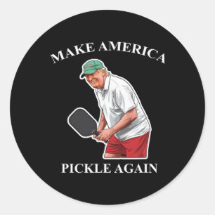 Make America Pickle opnieuw pickleball Donald Trum Ronde Sticker
