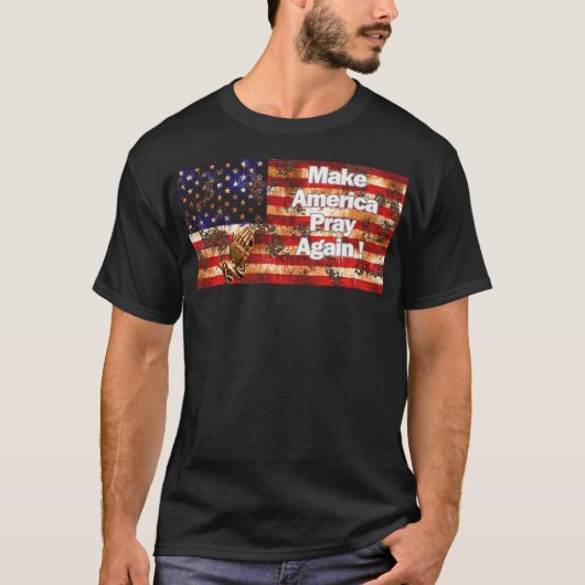 Make America Pray Again T-shirt v2 Wit Tekst (Voorkant)