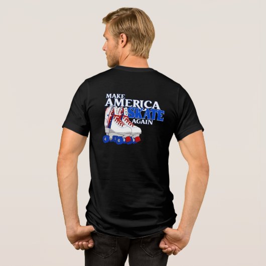 Make America Schaats Again - achterzijde graphics Tri-Blend Shirt (Achterkant volledig)