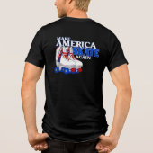 Make America Schaats Again - achterzijde graphics Tri-Blend Shirt (Achterkant)