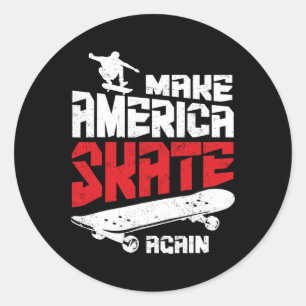 Make America Skate Again Skateboard Skateboarden  Ronde Sticker