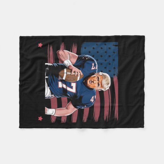 Make American Football Great Again Trump Usa Flag  Fleece Deken (Voorkant (Horizontaal))
