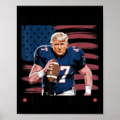 Make American Football Great Again Trump Usa Flag  Poster (Voorkant)