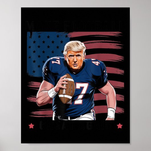 Make American Football Great Again Trump Usa Flag  Poster (Voorkant)