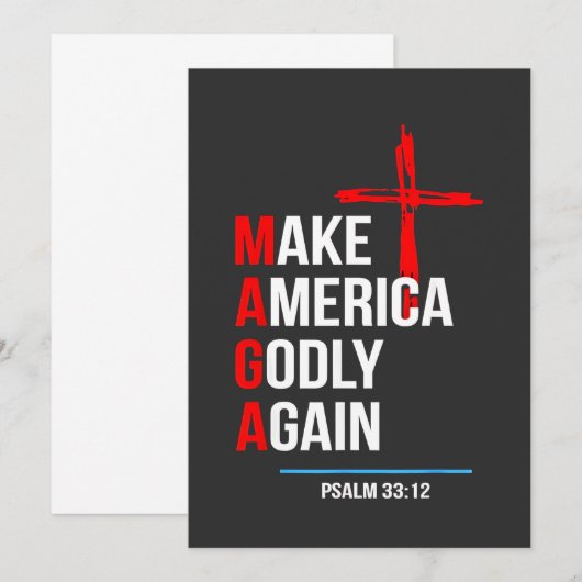 Make Amerika Goddelijk Again Trump Inauguratie Mag Bedankkaart (Voorkant / Achterkant)