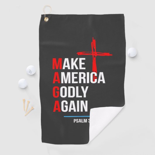 Make Amerika Goddelijk Again Trump Inauguratie Mag Golfhanddoek (Insitu)