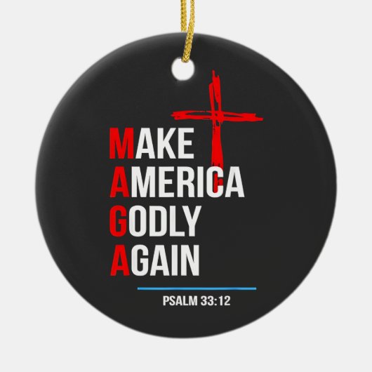 Make Amerika Goddelijk Again Trump Inauguratie Mag Keramisch Ornament (Voorkant)