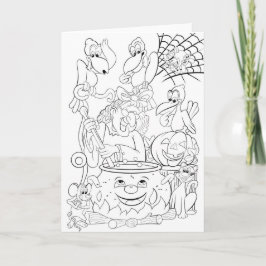 Make and color your own Halloween card Kaart