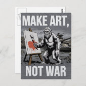 Make Art Not War Sasquatch Artiest Briefkaart (Voorkant / Achterkant)