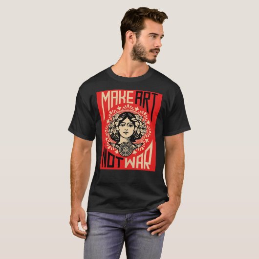 Make Art Not War Symbol Poster T-shirt (Voorkant volledig)