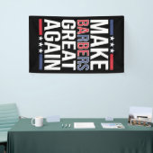 Make Barbers Great Again Barbers voor Trump 2024 Spandoek (Beurs)