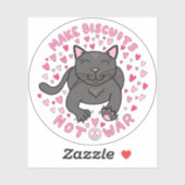 Make Biscuits, Not War Kitty Vinyl Sticker (Vel)