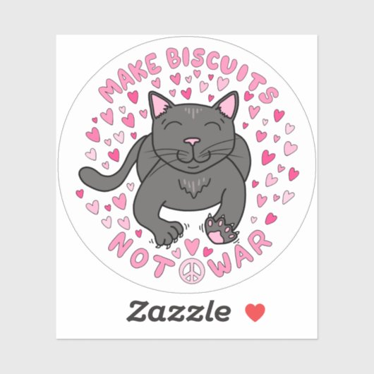 Make Biscuits, Not War Kitty Vinyl Sticker (Vel)