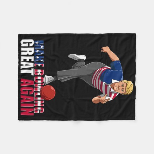 Make Bowling Great Again - Funny Trump Bowling Gif Fleece Deken (Voorkant (Horizontaal))