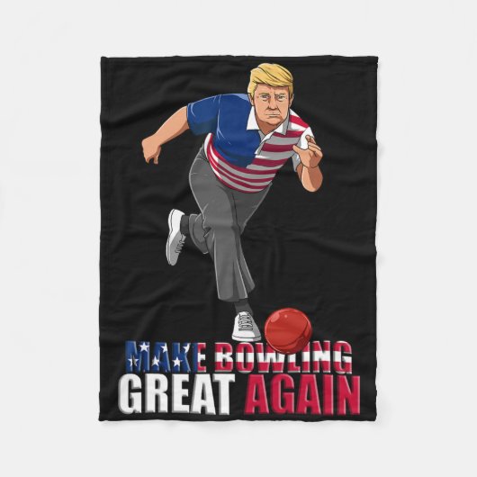 Make Bowling Great Again - Funny Trump Bowling Gif Fleece Deken (Voorkant)