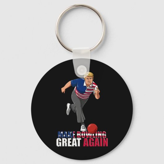 Make Bowling Great Again - Funny Trump Bowling Gif Sleutelhanger (Voorkant)