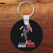 Make Bowling Great Again - Funny Trump Bowling Gif Sleutelhanger (Voorkant)