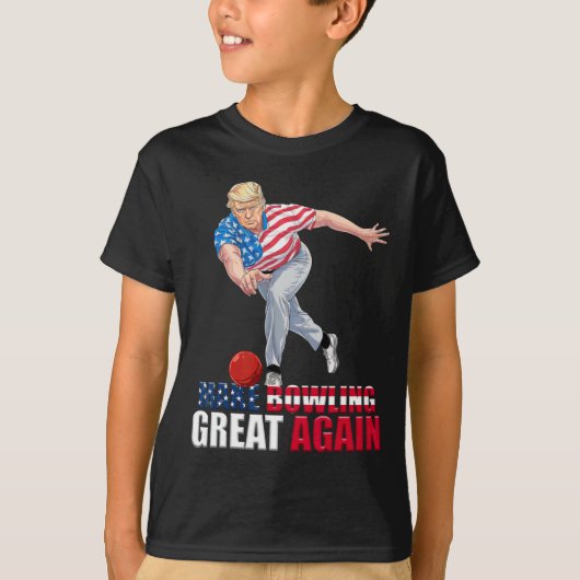 Make Bowling Great Again Grappige Trump Bowling T-shirt (Voorkant)