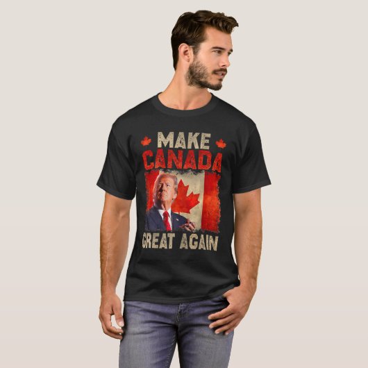 Make Canada Great Again Grappig President Trump Oh T-shirt (Voorkant volledig)