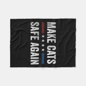 Make Cats Safe Again Funny Election 2024 President Fleece Deken (Voorkant (Horizontaal))