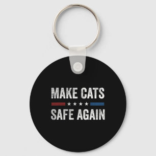 Make Cats Safe Again Funny Election 2024 President Sleutelhanger
