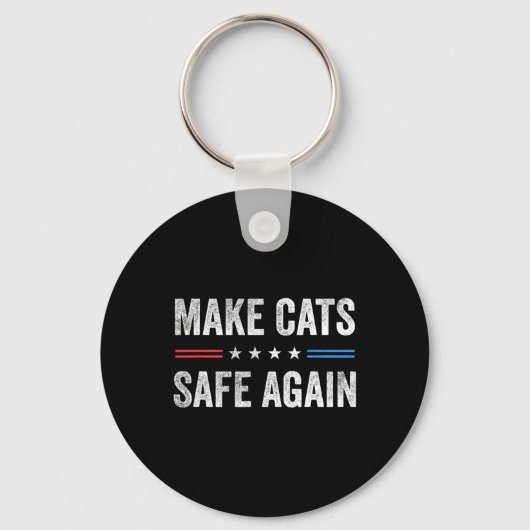 Make Cats Safe Again Funny Election 2024 President Sleutelhanger (Voorkant)