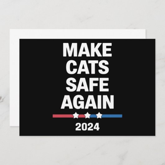 Make Cats Safe Again Grappig 2024 Presidentieel Kaart (Voorkant / Achterkant)