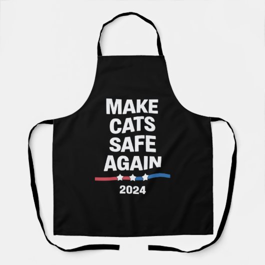 Make Cats Safe Again Grappig 2024 Presidentieel Schort (Voorkant)