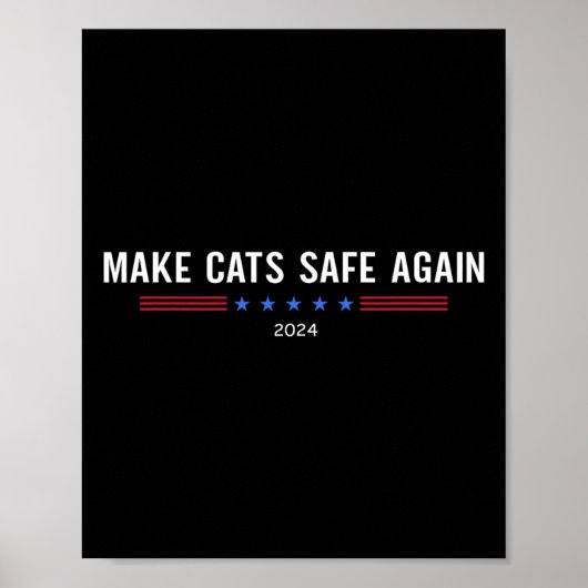Make Cats Safe Again Grappige Trump Harris Spot Poster (Voorkant)