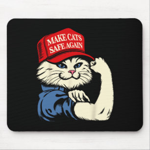 Make Cats Safe Again Rode Hoed Katten Voor Trump P Muismat