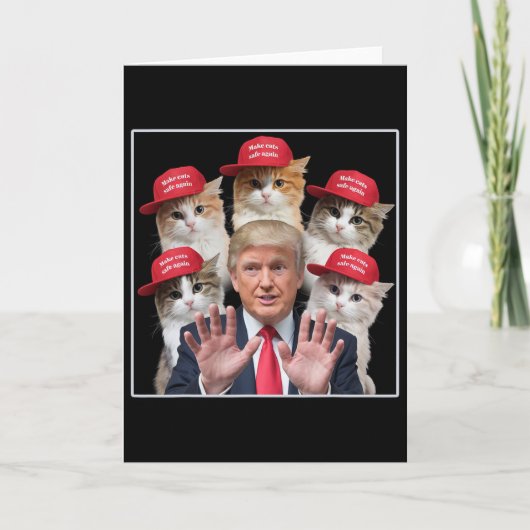 Make Cats Safe Again Trump 2024 Red Hat Make Pets  Kaart (Voorkant)