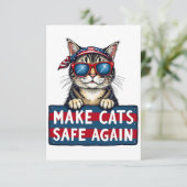 Make Cats Safe Again Trump Verkiezing Stemmen   Bedankkaart (Staand voorkant)