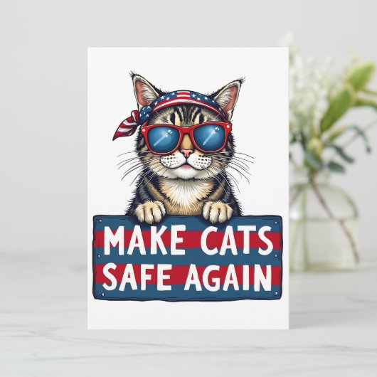 Make Cats Safe Again Trump Verkiezing Stemmen Save The Date (Staand voorkant)