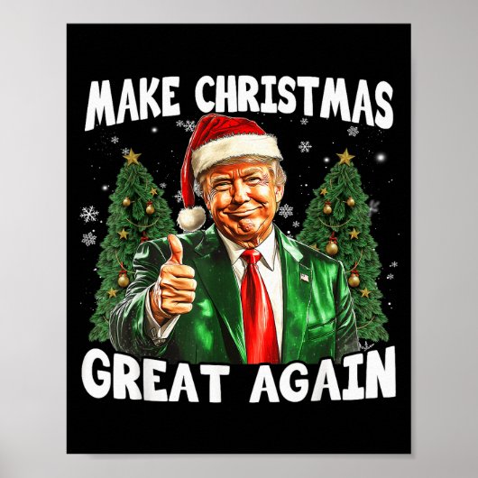 Make Christmas Great Again Funny Santa Trump 2024  Poster (Voorkant)
