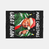 Make Christmas Great Again Funny Santa Trump 2025  Fleece Deken (Voorkant (Horizontaal))